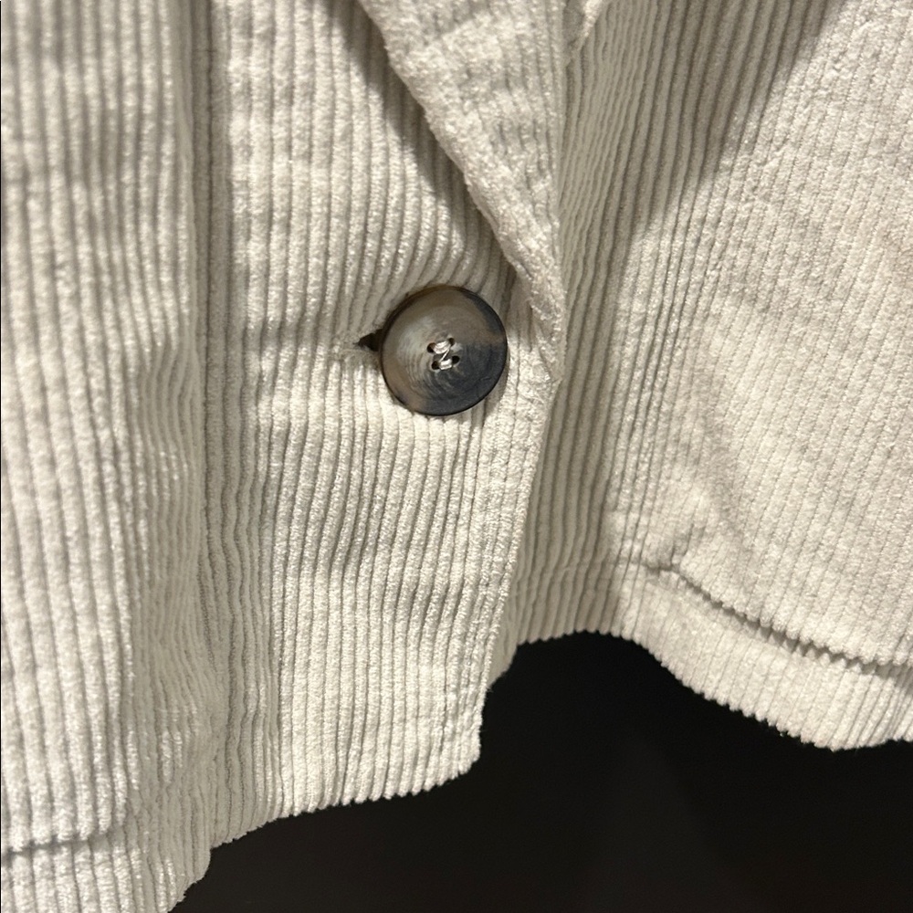 ZARA Cream Corduroy Shawl-Collar Blazer Jacket - Picture 6 of 8